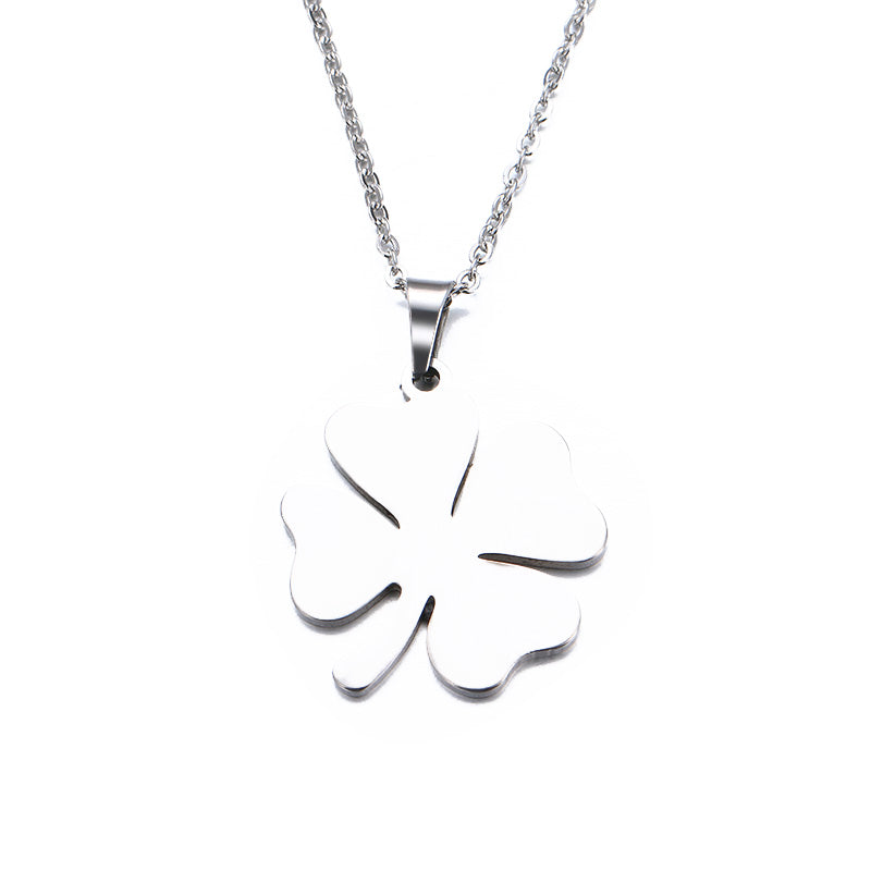 四葉草不鏽鋼項鍊 銀色款 | Four Leaf Clover Stainless Steel Necklace - Silver