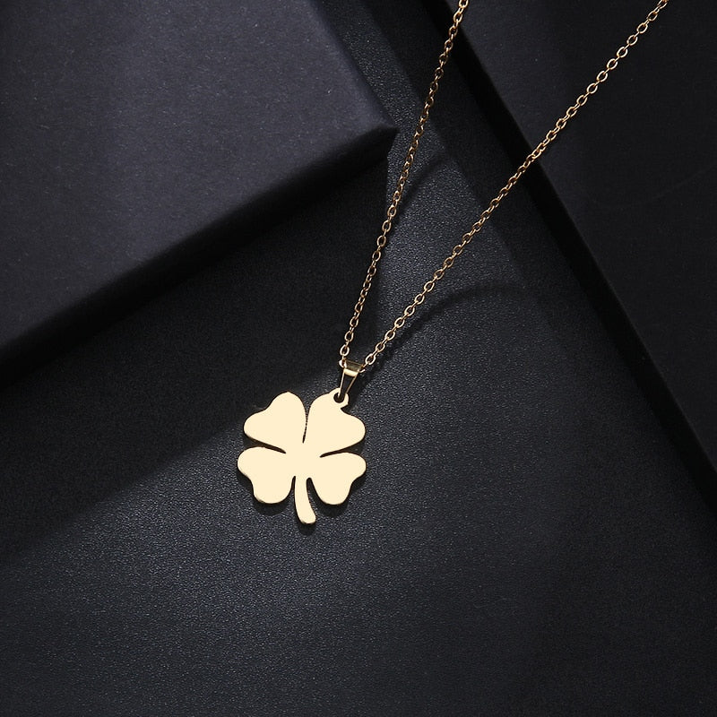 四葉草不鏽鋼項鍊 金色款 | Four Leaf Clover Stainless Steel Necklace - Gold