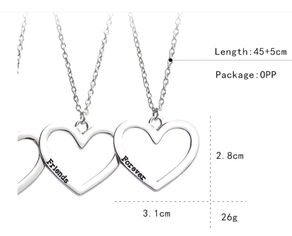 閨蜜心心相連項鍊 Best Friends Forever Heart Necklace