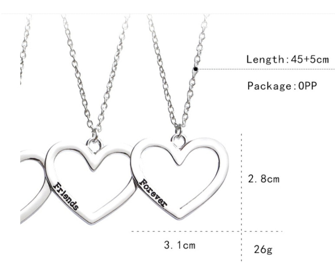 閨蜜心心相連項鍊 Best Friends Forever Heart Necklace