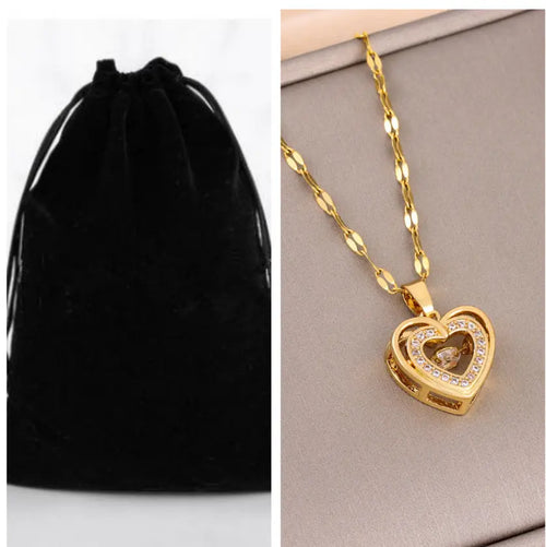 雙層愛心項鍊佩戴示範 鎖骨鍊公主鍊兩用 | Double Heart Necklace Wearing Demo Collarbone Princess Style Simple Life