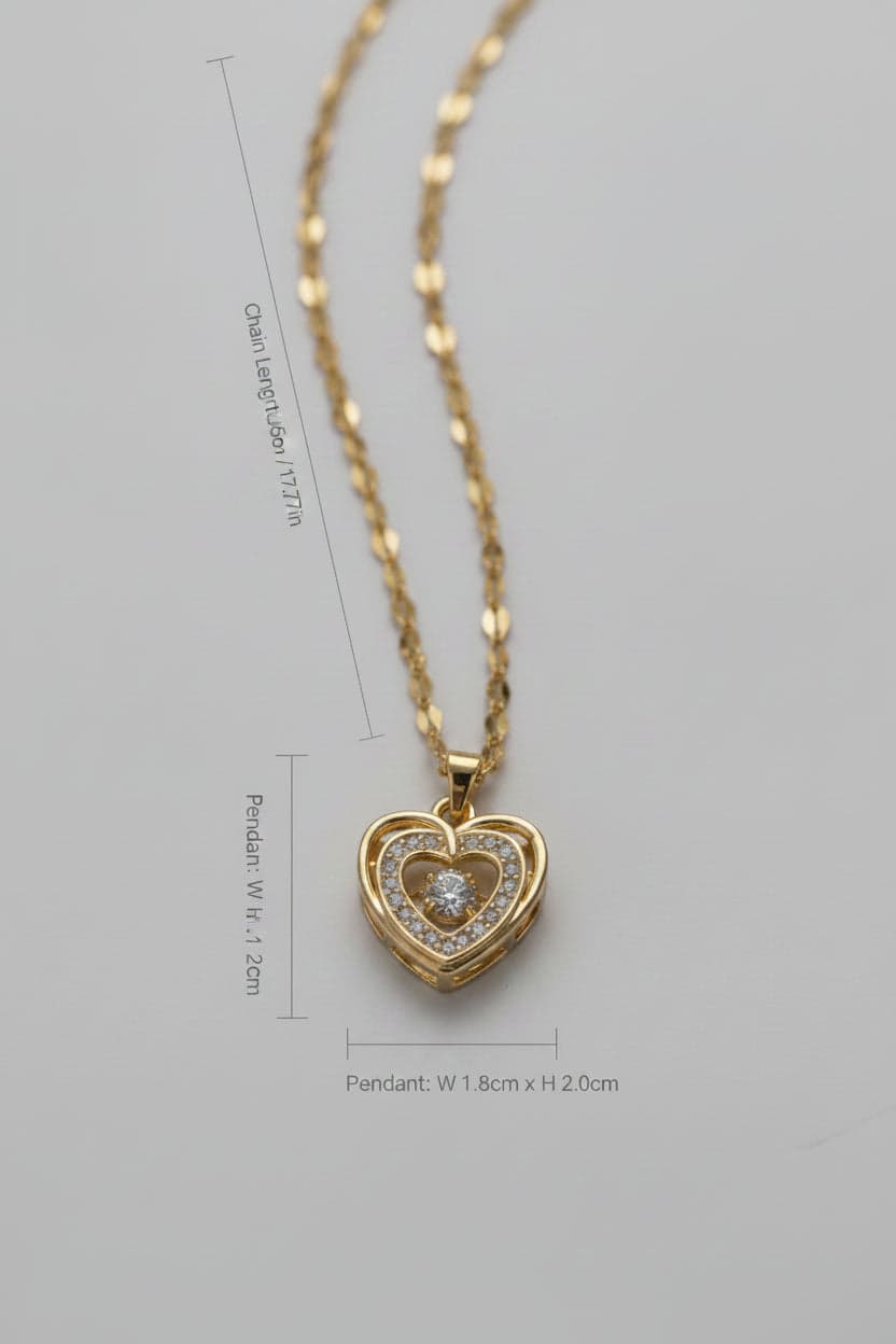 鈦鋼愛心項鍊細節 低致敏不含鎳 | Titanium Steel Heart Necklace Detail Hypoallergenic Nickel-Free SimpleLifeTW