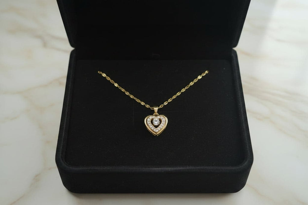 雙層愛心水鑽鎖骨鍊 情人節送禮首選 | Double Heart Crystal Collarbone Necklace Valentine Gift SimpleLife Jewelry Taiwan