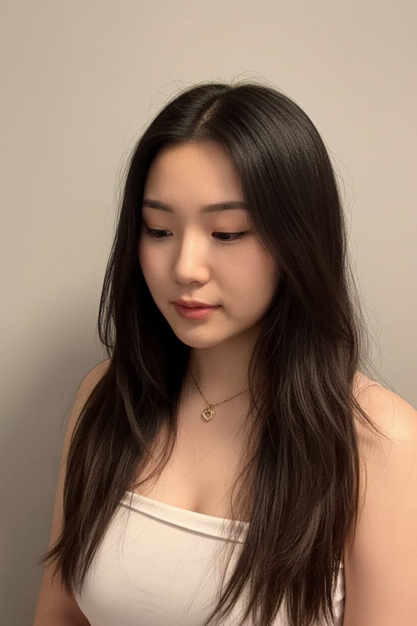 Double Heart Crystal Necklace Worn on Collarbone 18K Gold Plated｜雙心水鑽項鍊 鎖骨配戴示意 18K鍍金